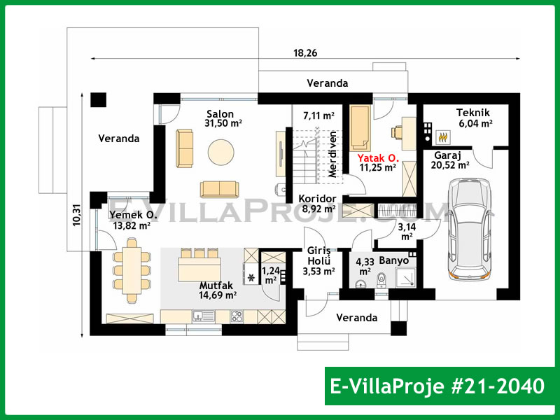 Ev Villa Proje #21 - 2040 Thumbnail 2